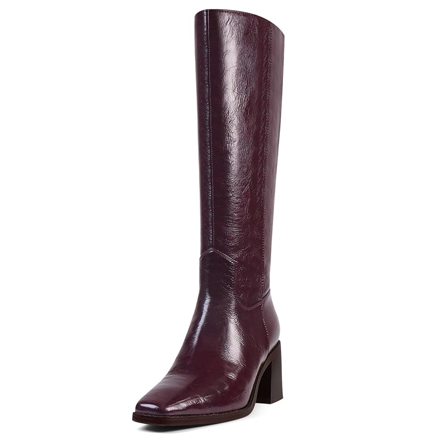 Amazon.com | VOZTOLLS Knee High Boots for Women Square Toe